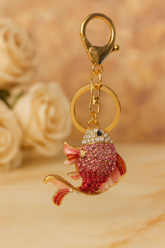 Rhinestone Fish Bag Charm, Keychain