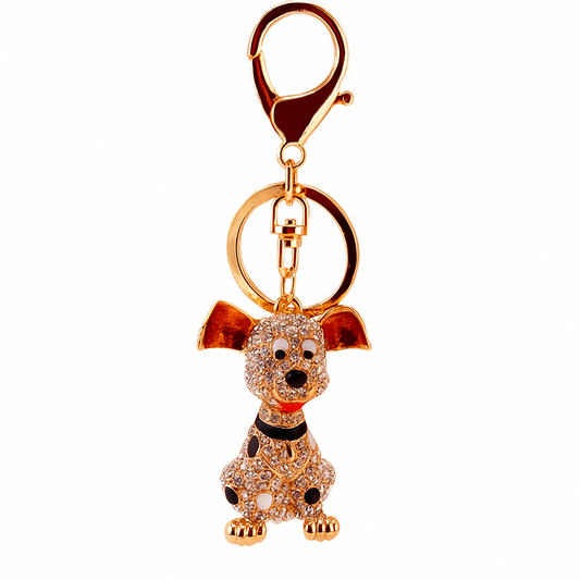 Rhinestone Dog Bag Charm Keychain