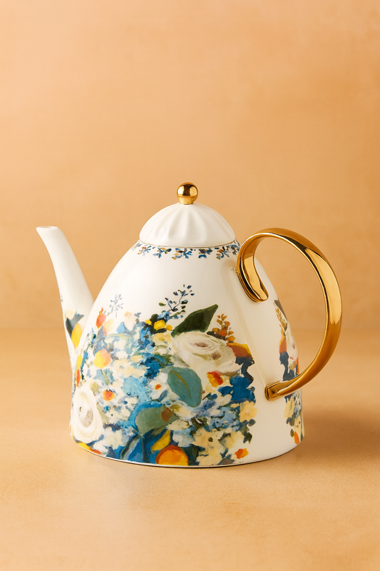 Anthropologie Botanica Floral Stoneware Teapot