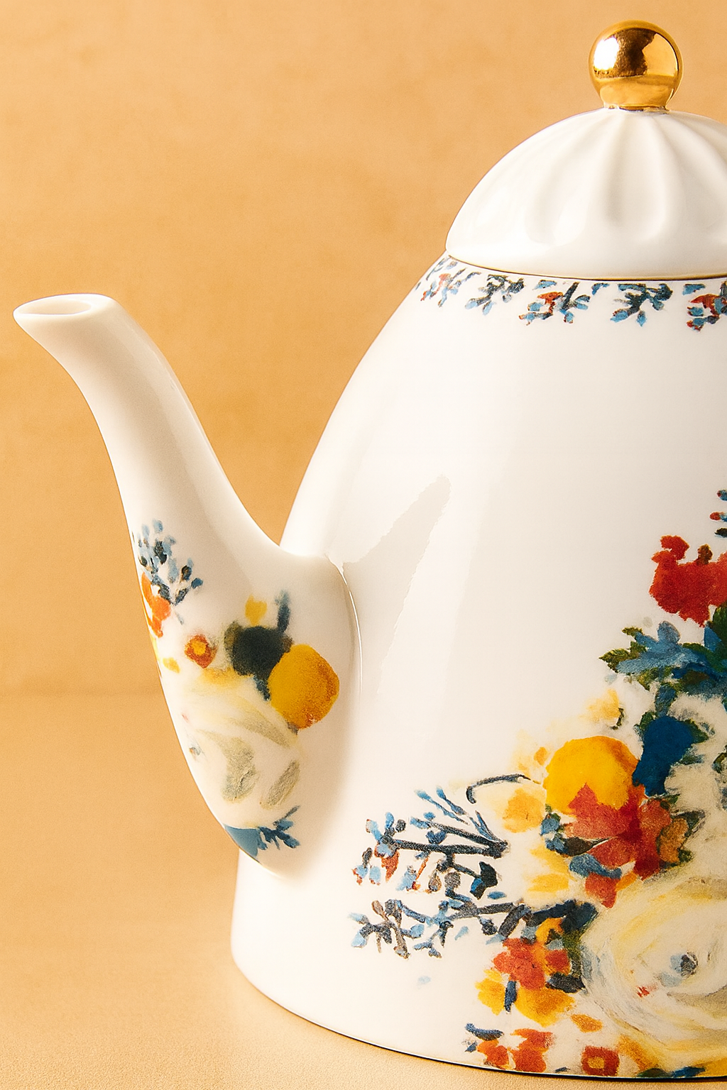Anthropologie Botanica Floral Stoneware Teapot