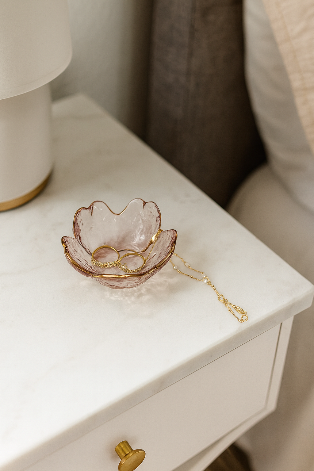 Flower Petal Trinket Bowl, Jewelry Dish