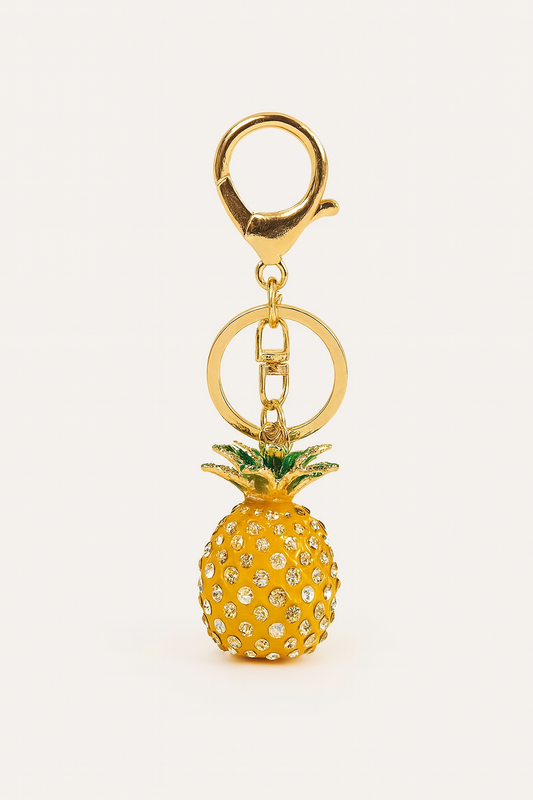 Rhinestone Pineapple Bag Charm, Keychain